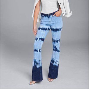 Venus Tie Dye Wide Leg Jeans SIze 14 inseam 33" New bell bottom Denim blue